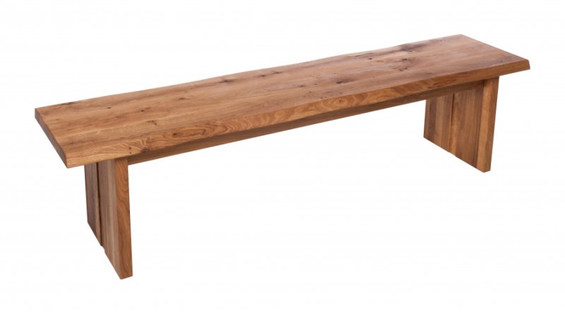 London Road Thor Oak Bench With Wooden Leg