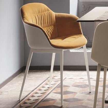 Bontempi Mood Covered Dining Chair with Arms