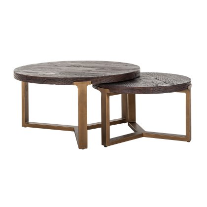 Cromford Mill Brushed Gold Set of 2 Round Coffee Tables Cromford Mill Brushed Gold Set of 2 Round Coffee Tables