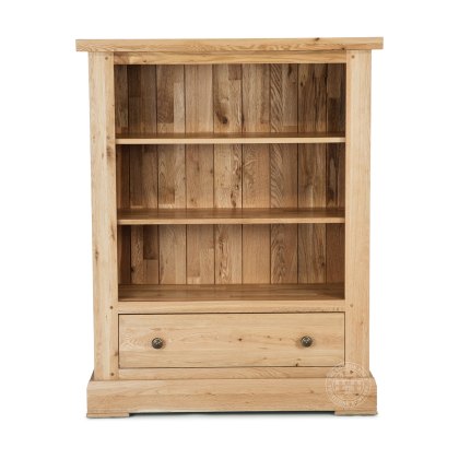 Reims Low Wide Oak Bookcase