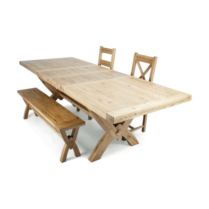 Reims Large X Leg Oak Bench