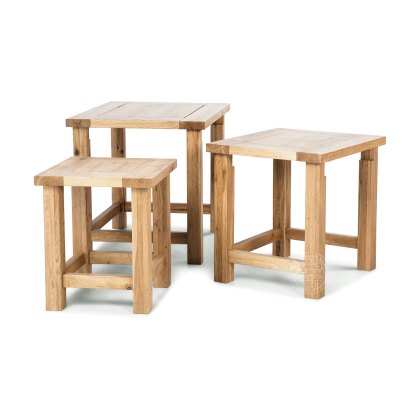 Reims Oak Nest of 3 Tables