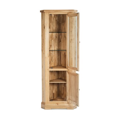 Reims Oak Corner Glazed Display Cabinet