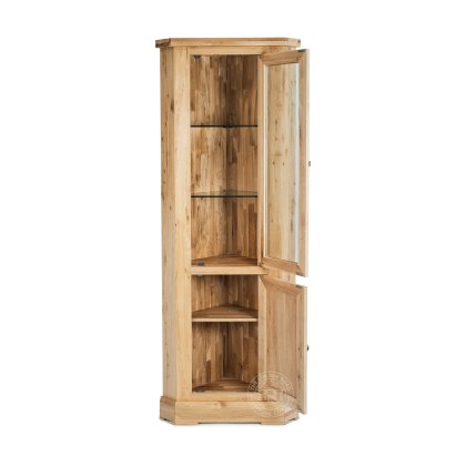 Reims Oak Corner Glazed Display Cabinet