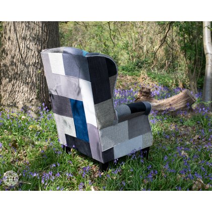 Butterfly Patchwork Armchair - Grey