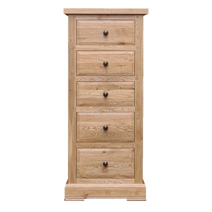 Reims 5 Drawer Oak Wellington Chest