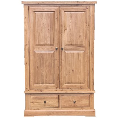 Reims Large Oak Wardrobe with 2 Drawers