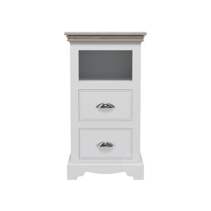 Willow 2 Drawer Open Shelf Bedside