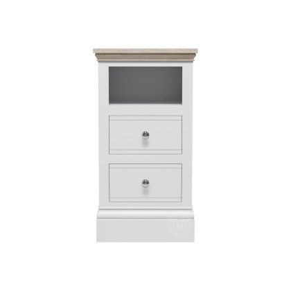 Atlantic 2 Drawer Open Shelf Bedside