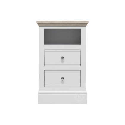 Atlantic 2 Drawer Open Shelf Bedside