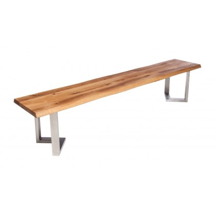 Thor Oak Bench With Metal Leg