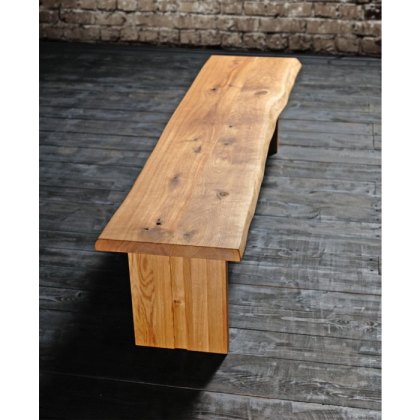 Thor Oak Bench With Wooden Leg