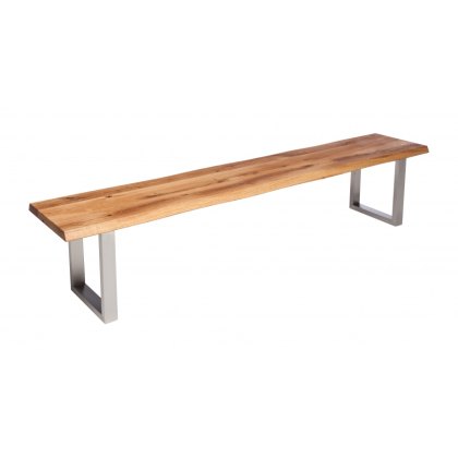 Thor Oak Bench With Stainless Leg