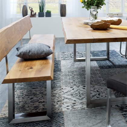 Thor Oak Dining Table With Stainless Steel Leg Thor Oak Dining Table With Stainless Steel Leg
