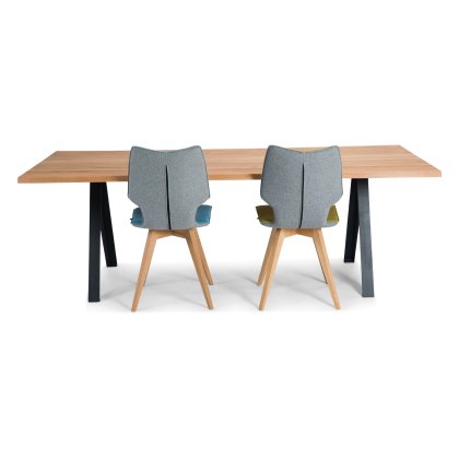 Liberty Oak Dining Table With Metal Leg Liberty Oak Dining Table With Metal Leg