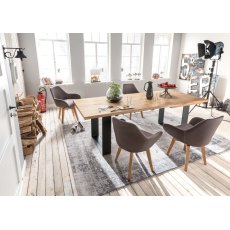 Thor Oak Dining Table With Metal Leg