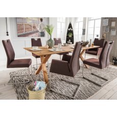 Thor Oak Dining Table With Wooden Leg