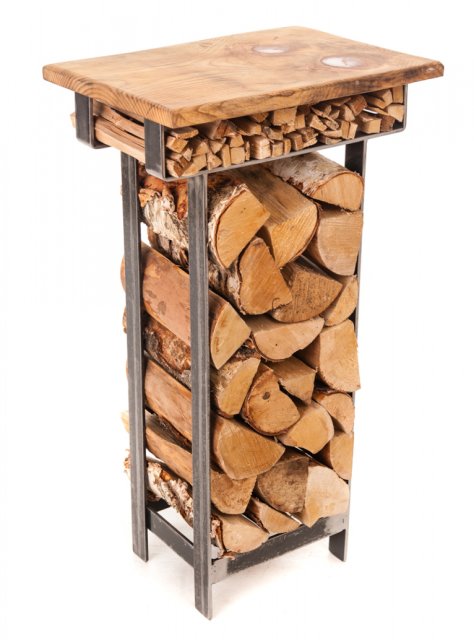 Deco-style Log and Kindling Table
