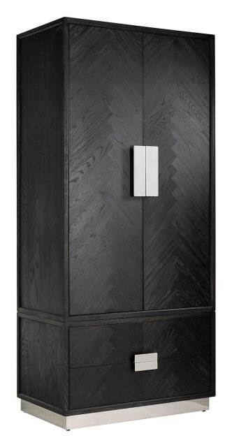 Blackbone Silver 2 Door 2 Drawer Linen Cupboard