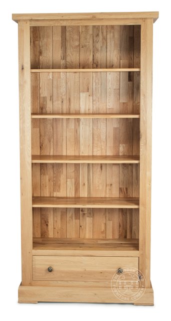 Reims Tall Wide Bookcase with Bottom Drawer