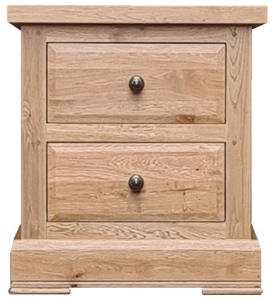 London Road Reims 2 Drawer Oak Bedside