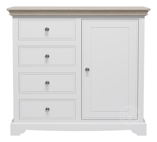 Willow 1 Door 4 Drawer Small Sideboard