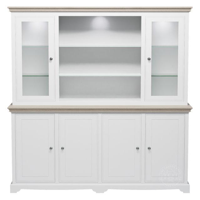 Willow Large Dresser with Full Glazed Doors &amp; Shelves