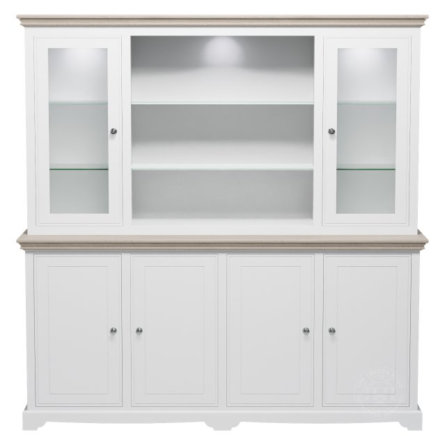 Willow Large Dresser with Full Glazed Doors &amp; Shelves