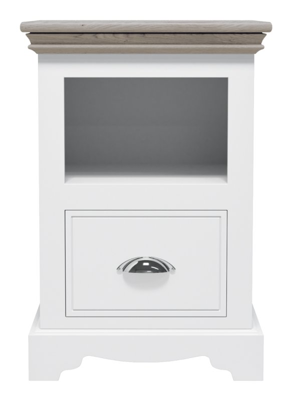 London Road Willow 1 Drawer Open Shelf Bedside