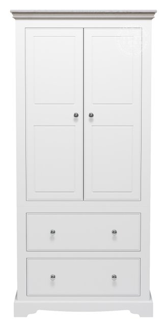 Willow 2 Door Narrow Wardrobe with 2 Drawers