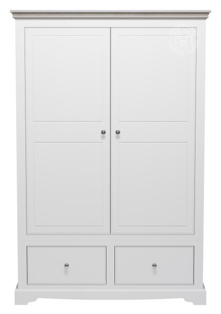 Willow 2 Door Wide Wardrobe with 2 Drawers