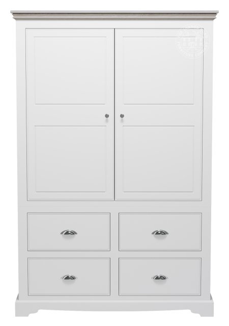 Willow 2 Door Wide Wardrobe with 4 Drawers