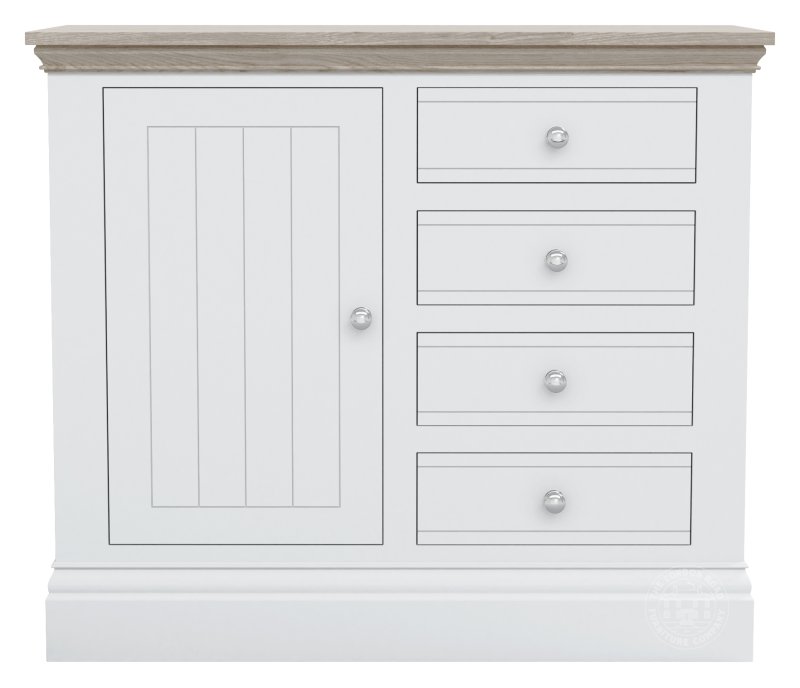 London Road Atlantic Small 1 Door 4 Drawer Sideboard