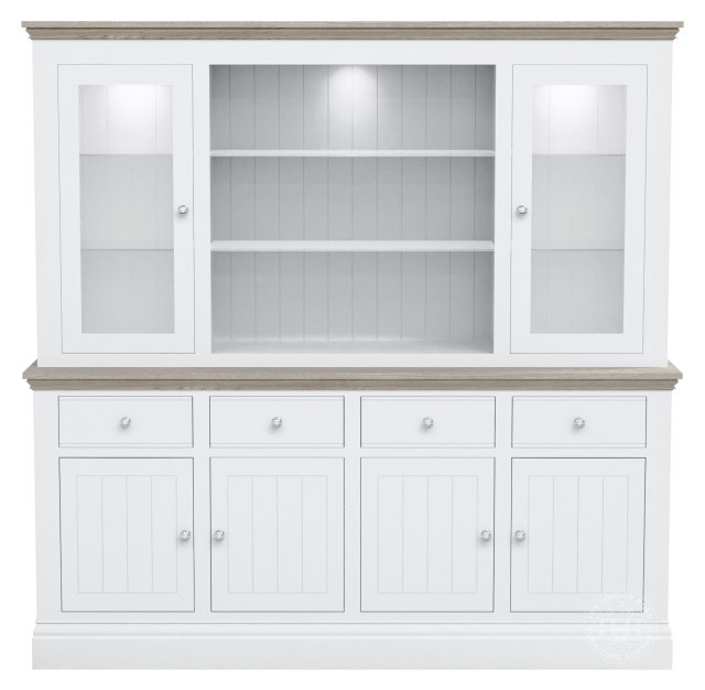 Atlantic Large Dresser with Full Glazed Doors &amp; Shelves