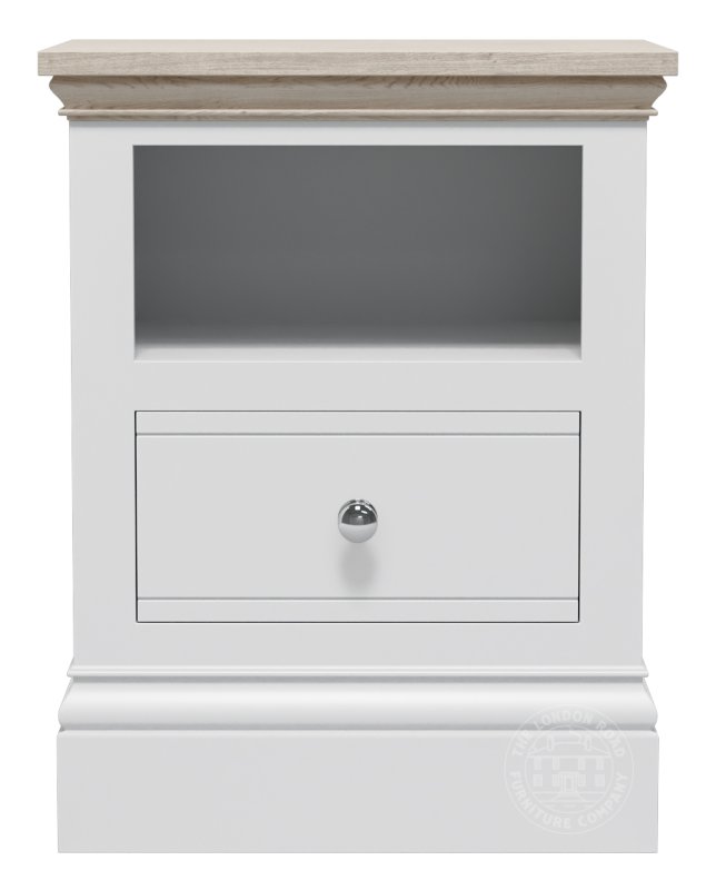 London Road Atlantic 1 Drawer Open Shelf Bedside