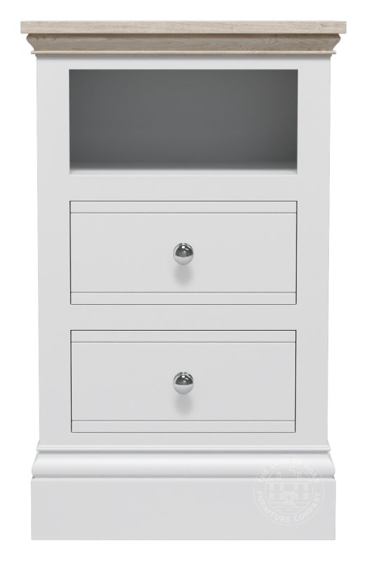 London Road Atlantic 2 Drawer Open Shelf Bedside