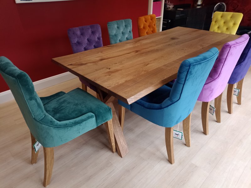 London Road Thor Oak Dining Table With Wooden Leg London Road