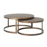 Bloomingville Shagreen Gold Set of 2 Round Coffee Tables