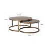 Bloomingville Shagreen Gold Set of 2 Round Coffee Tables