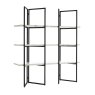 Lagrand Black Wall Cabinet With 3 Shelves in Faux Marble