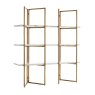 Lagrand Gold Wall Cabinet With 3 Shelves in Faux Marble