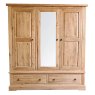 Reims Triple Oak Wardrobe with 2 Drawers
