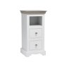 Willow Narrow 2 Drawer Open Shelf Bedside