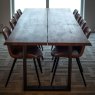 London Road Thor Oak Dining Table With Metal Leg