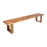 London Road Thor Oak Bench With Wooden Leg