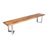 London Road Thor Oak Bench With Stainless Leg