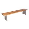 London Road Thor Oak Bench With Stainless Leg