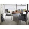 London Road Thor Oak Dining Table With Stainless Steel Leg